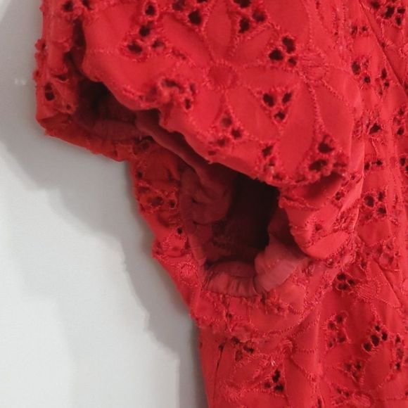 LAFAYETTE 148 Red Eyelet Dress (D318) - Picture 6 of 10